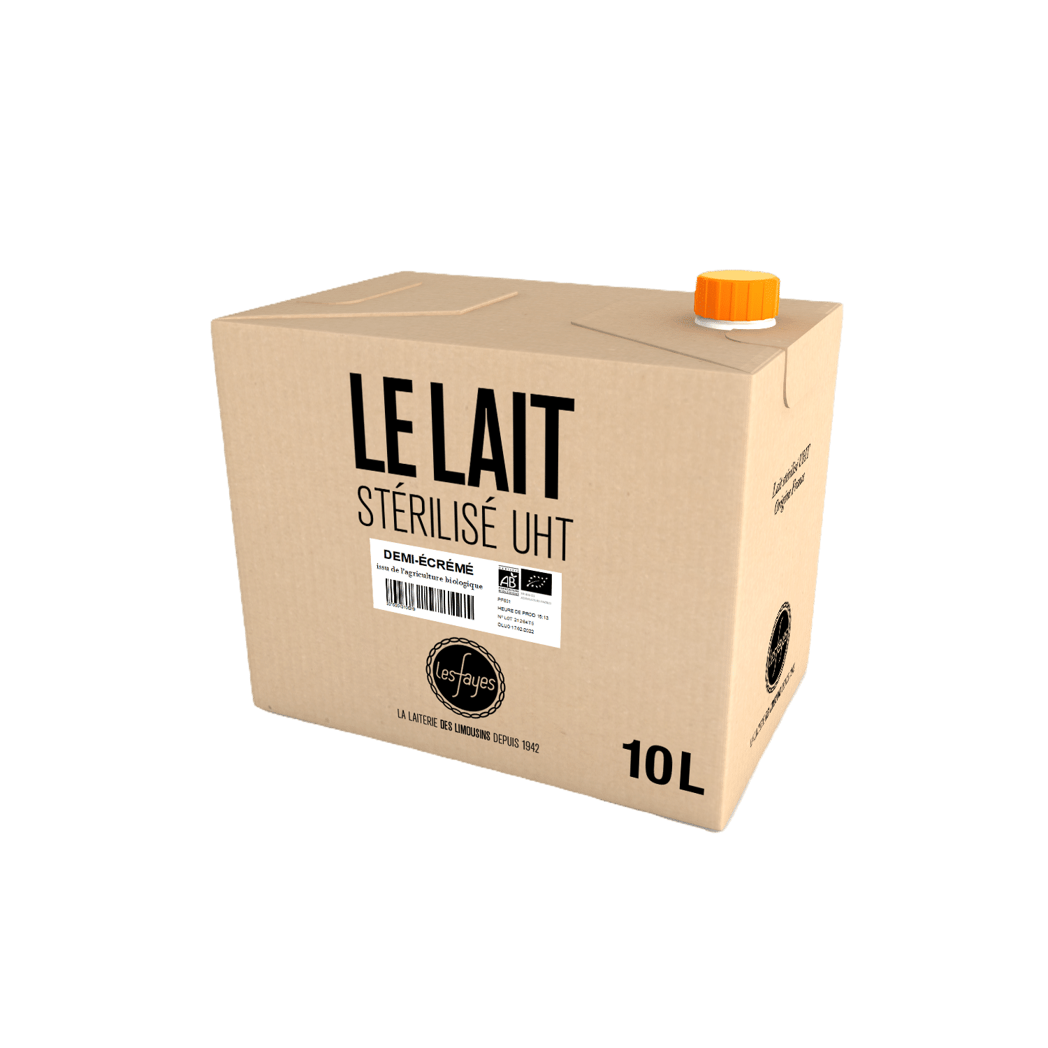 Lait Demi-Ecrémé Stérilisé UHT Bio Bouteille - 1L - Natur'Avenir