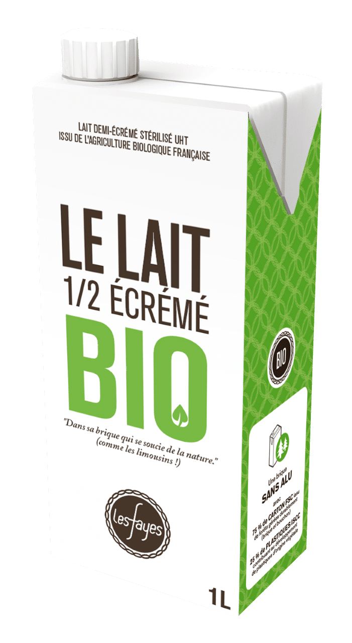 Lait UHT Demi-Ecrémé BIO des Limousins 1L